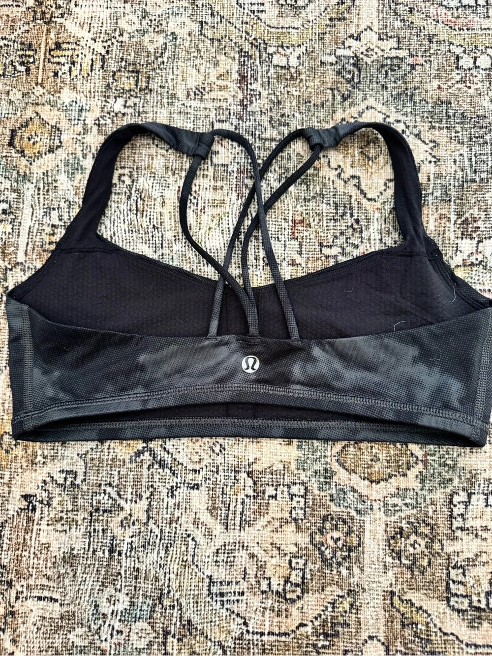 lululemon athletica Black Strappy Sports Bra with Light Logo